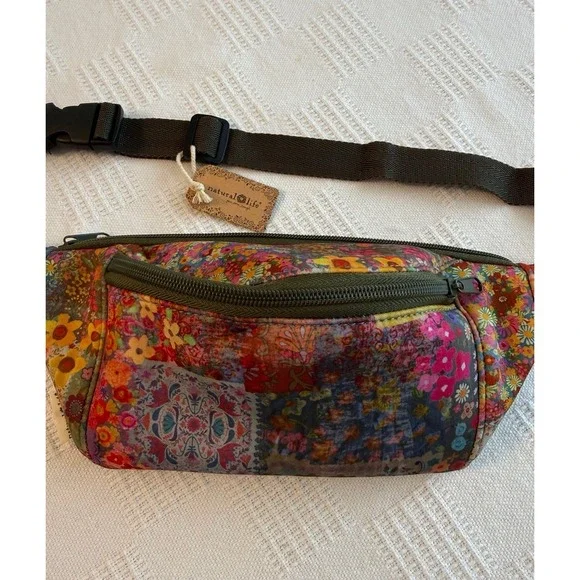 Natural Life Multicolor Floral Belt Bag Boho Festival Fanny Pack NWT Cross Body - Picture 4 of 7